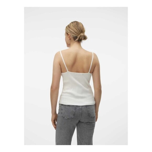 Vero Moda Women's Cream Cami Top Spaghetti Strap Tank Tee Shirt Size Large NWT - Picture 2 of 9